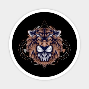 lion head front retro Magnet